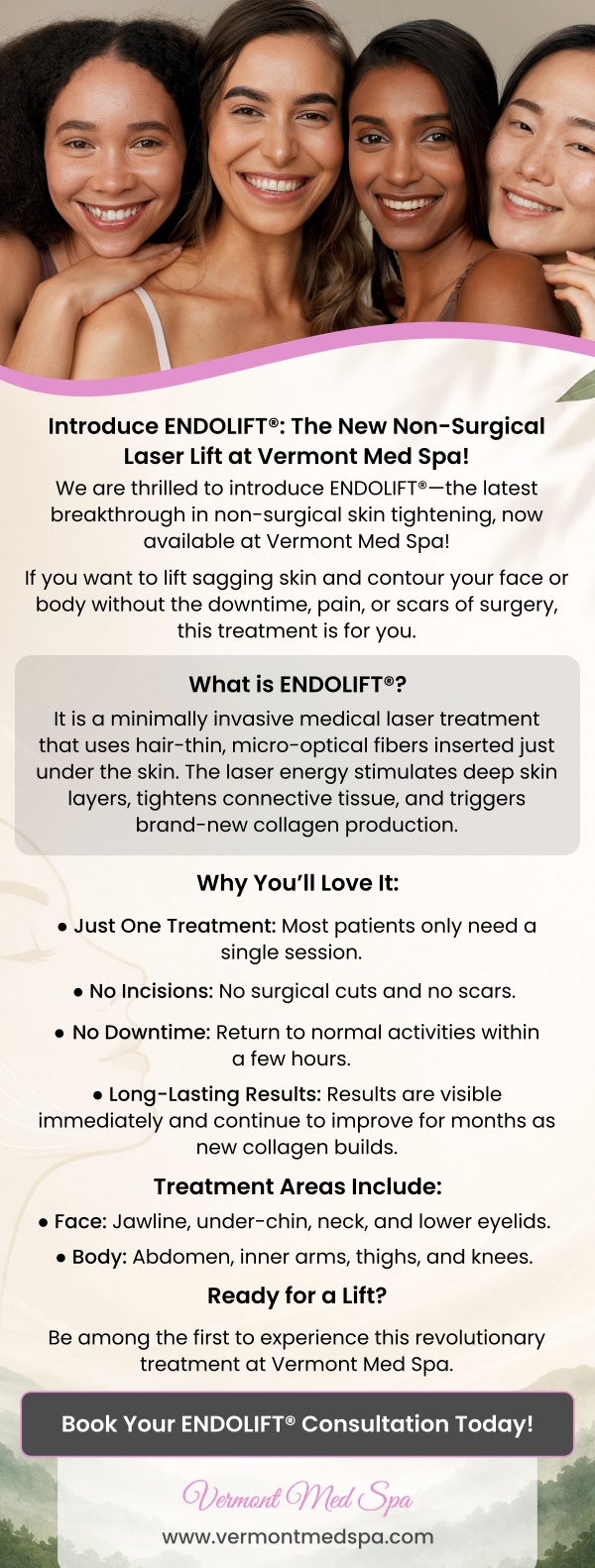 Introduce Endolift: The New Non-Surgical Laser Lift at Vermont Med Spa!